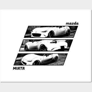 Mazda Miata MX-5 ND Black 'N White Archive 2 Posters and Art